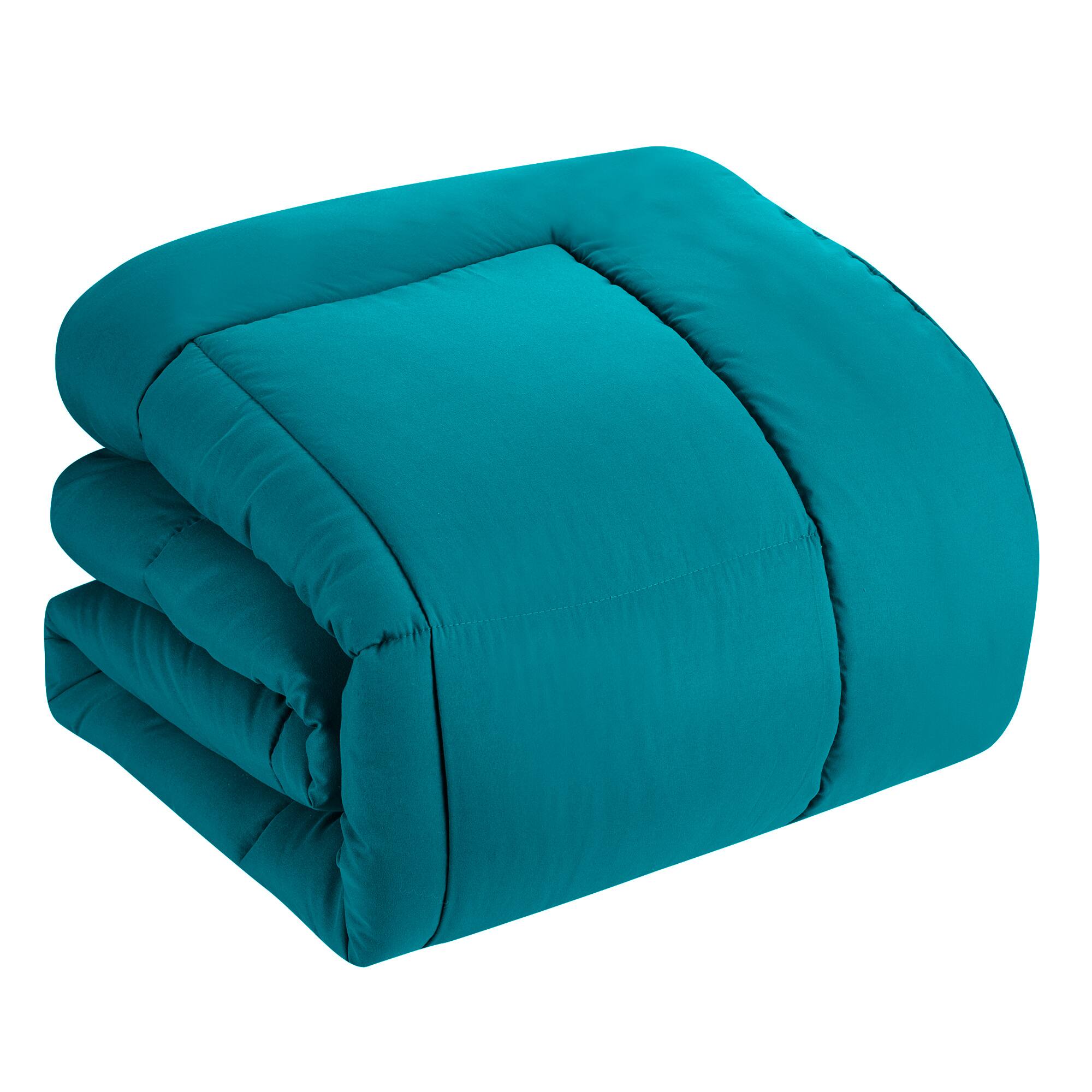 Left. Sweet Home Collection - Down Alternative Reversible All Season Solid Comforter, King - Teal.