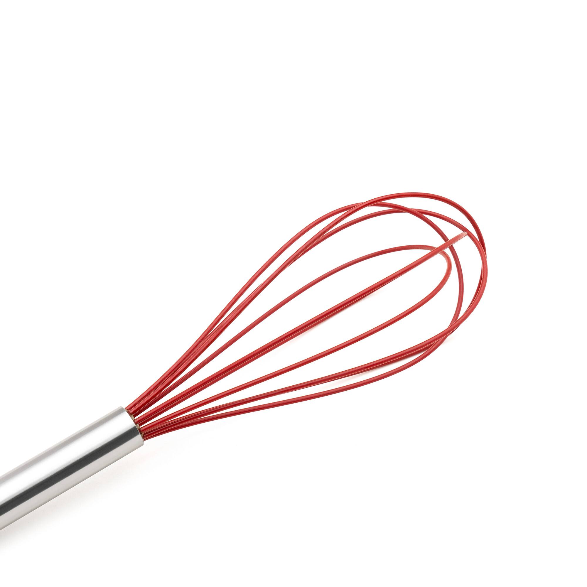 Alt View 1. Cuisipro - 8-Inch Stainless Steel and Silicone Egg Whisk, Red - Red.