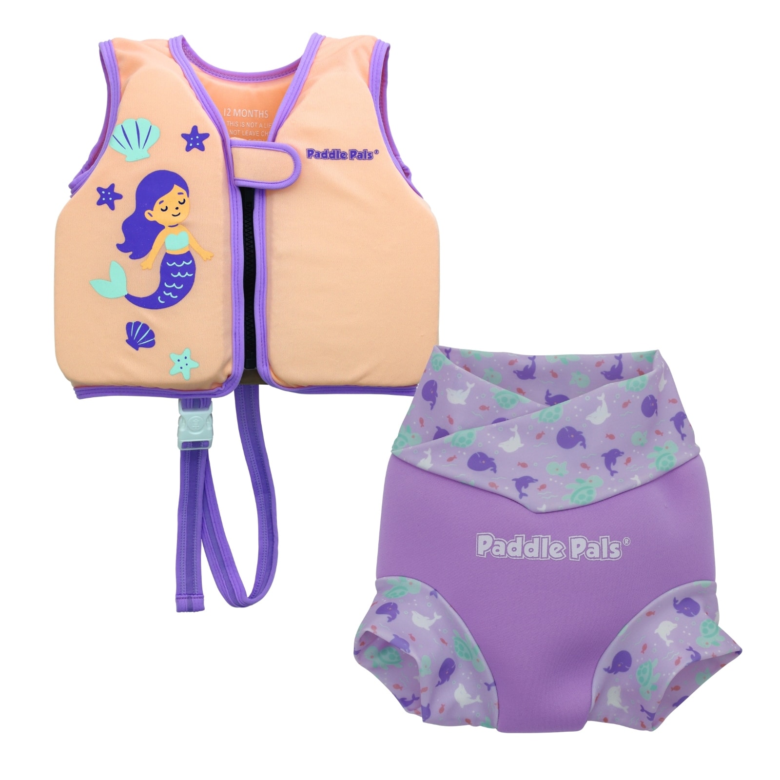 Paddle Pals - Baby Swim Vest And Diaper Set Includes Infant Float Vest & Reusable Swim Diaper - Purple price history on PriceWatchPro