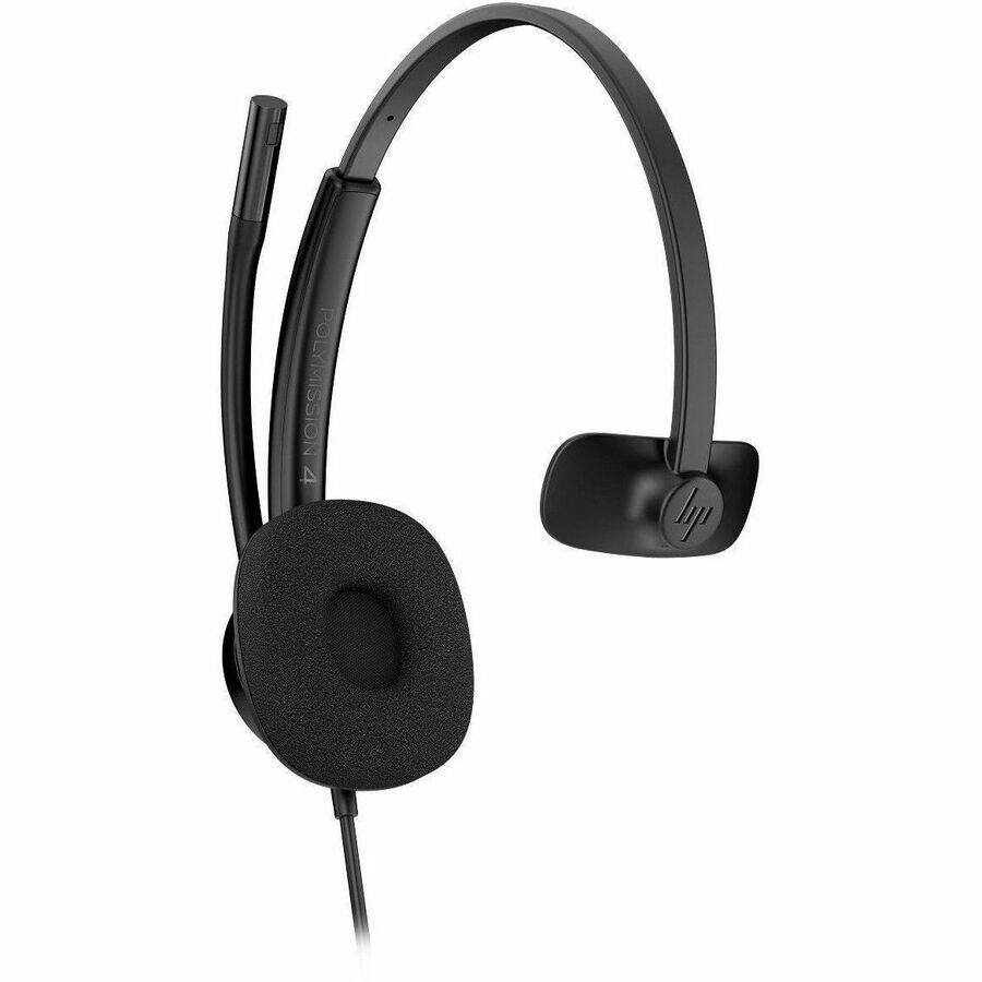 Alt View 3. Poly - Poly Mission 415 Monaural USB Wired Headset Classic - Microsoft Teams Certification - Mono - USB, USB Type A, USB Type C - Black.