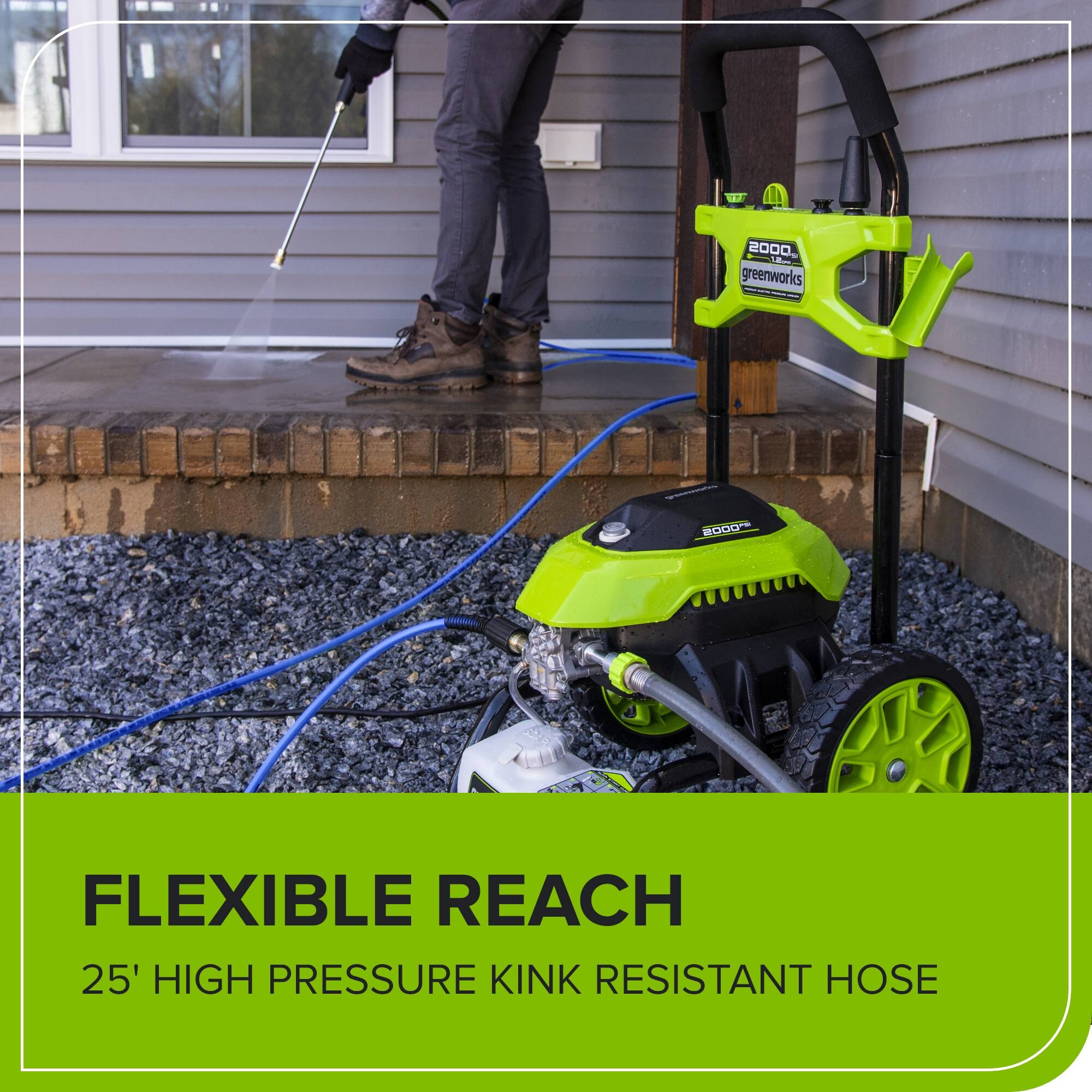 2000 - Greenworks BOOD FLEXIBLE REACH 25' HIGH PRESSURE KINK RESISTANT HOSE