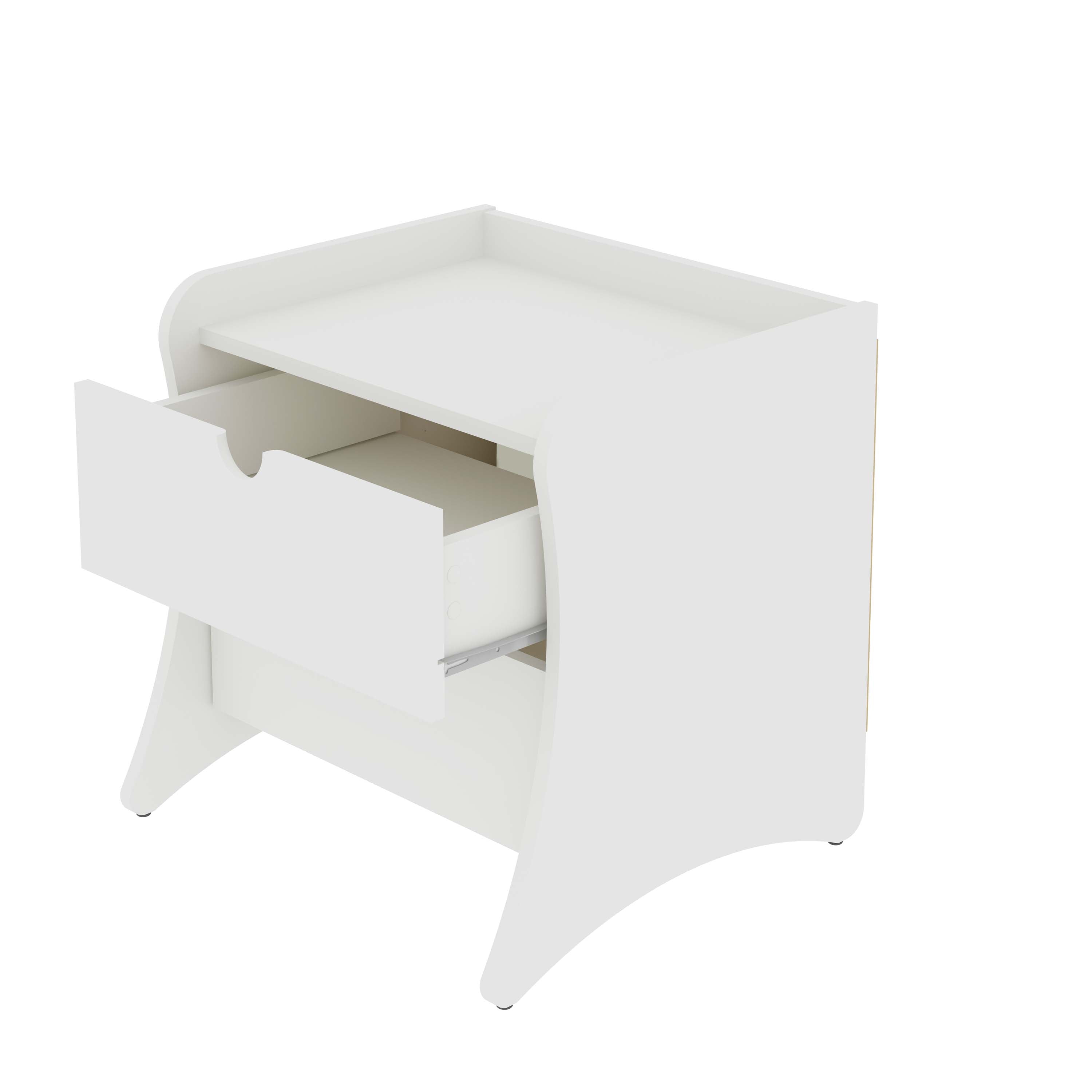 Alt View 2. Manhattan Comfort - Coney Mid-Century Modern 20" Nightstand - Set of 2 - White.