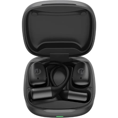 Angle. Raycon - Raycon Essential Open Ear True Wireless Bluetooth 6.0 Earbuds, Ultra-Lightweight, IPX4, 36-Hour Battery (Black).