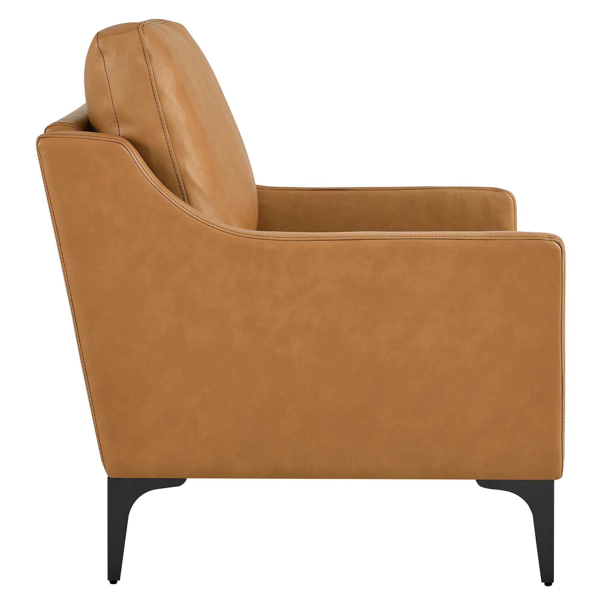 Left. Modway - Corland Leather Armchair by Modway - Brown.