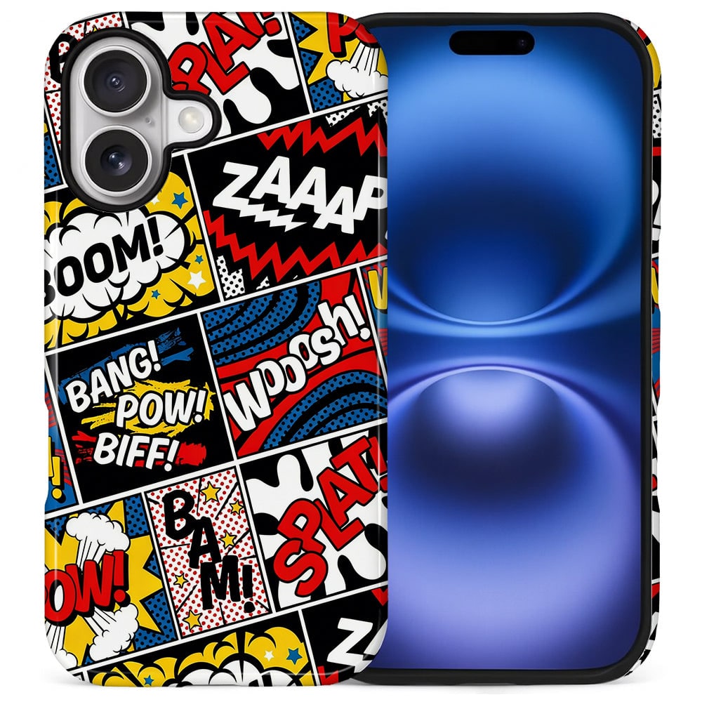 BUBM - Smartphone Case for iPhone - 2-Layer Durable Smartphone Protection Case - Comic Blast Mix - Comic Blast Mix for iPhone 17