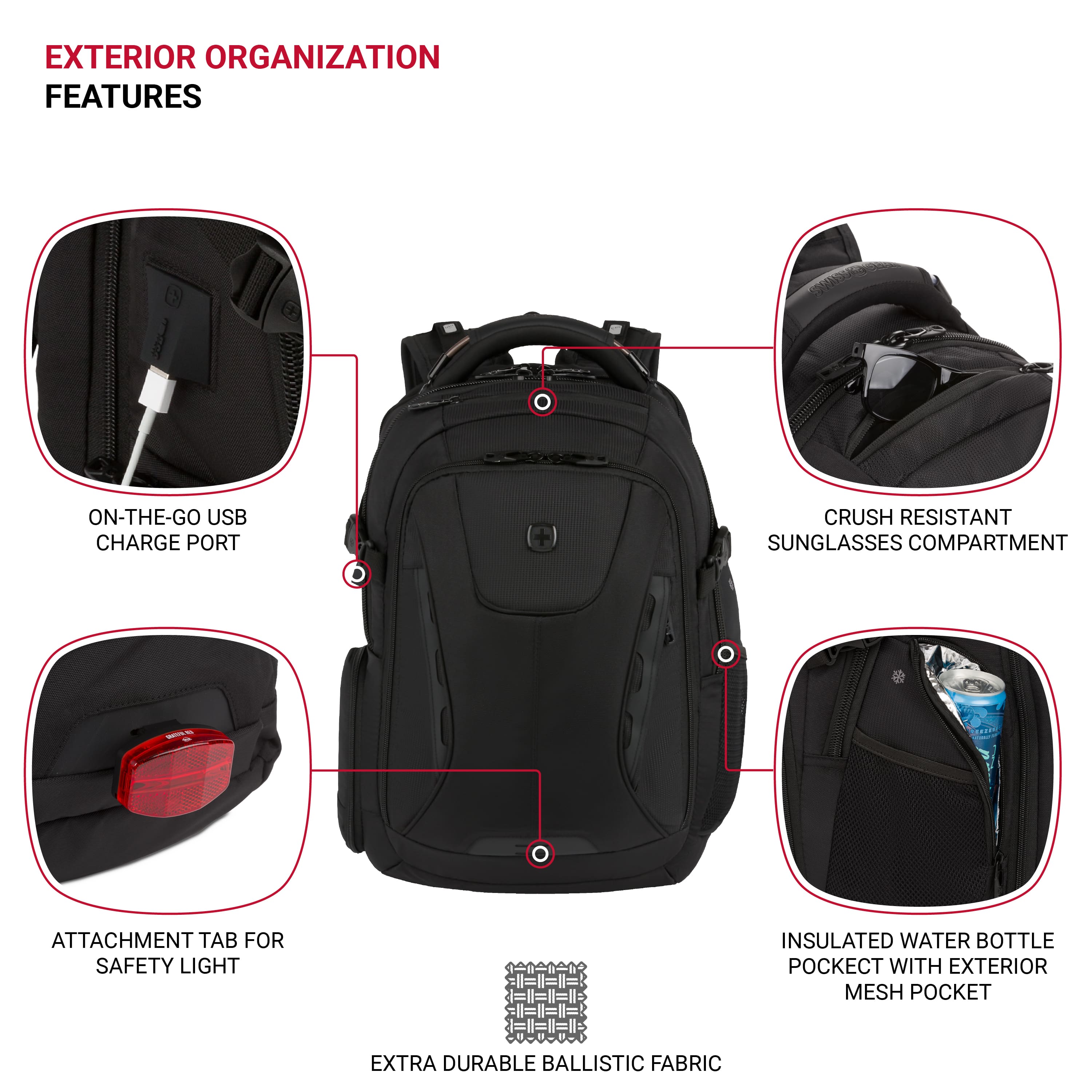 Swiss gear backpack usb charger online