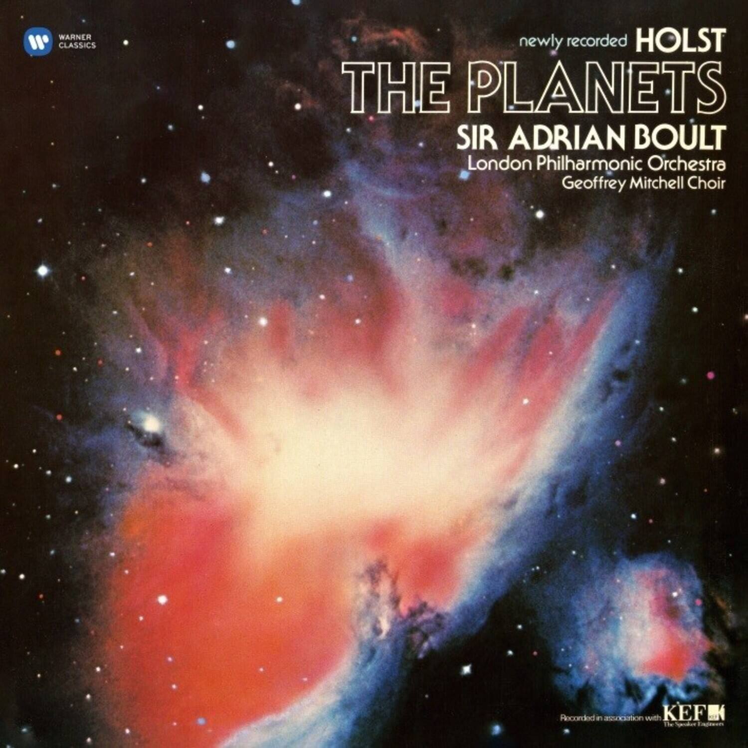 WARNER CLASSICS

newly recorded  
HOLST  
THE PLANETS  
SIR ADRIAN BOULT  
London Philharmonic Orchestra  
Geoffrey Mitchell Choir  

Recorded in association with  
KEF  
The Esprid