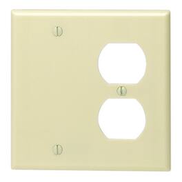Leviton - 2 gang Thermoplastic Blank/Duplex Wall Plate 1 pk - Ivory