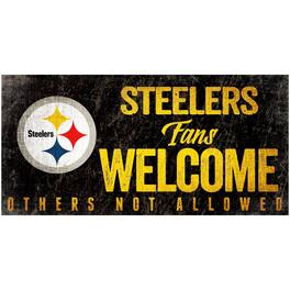 Fan Creations - Pittsburgh Steelers 6" x 12" Fans Welcome Sign - Multicolor