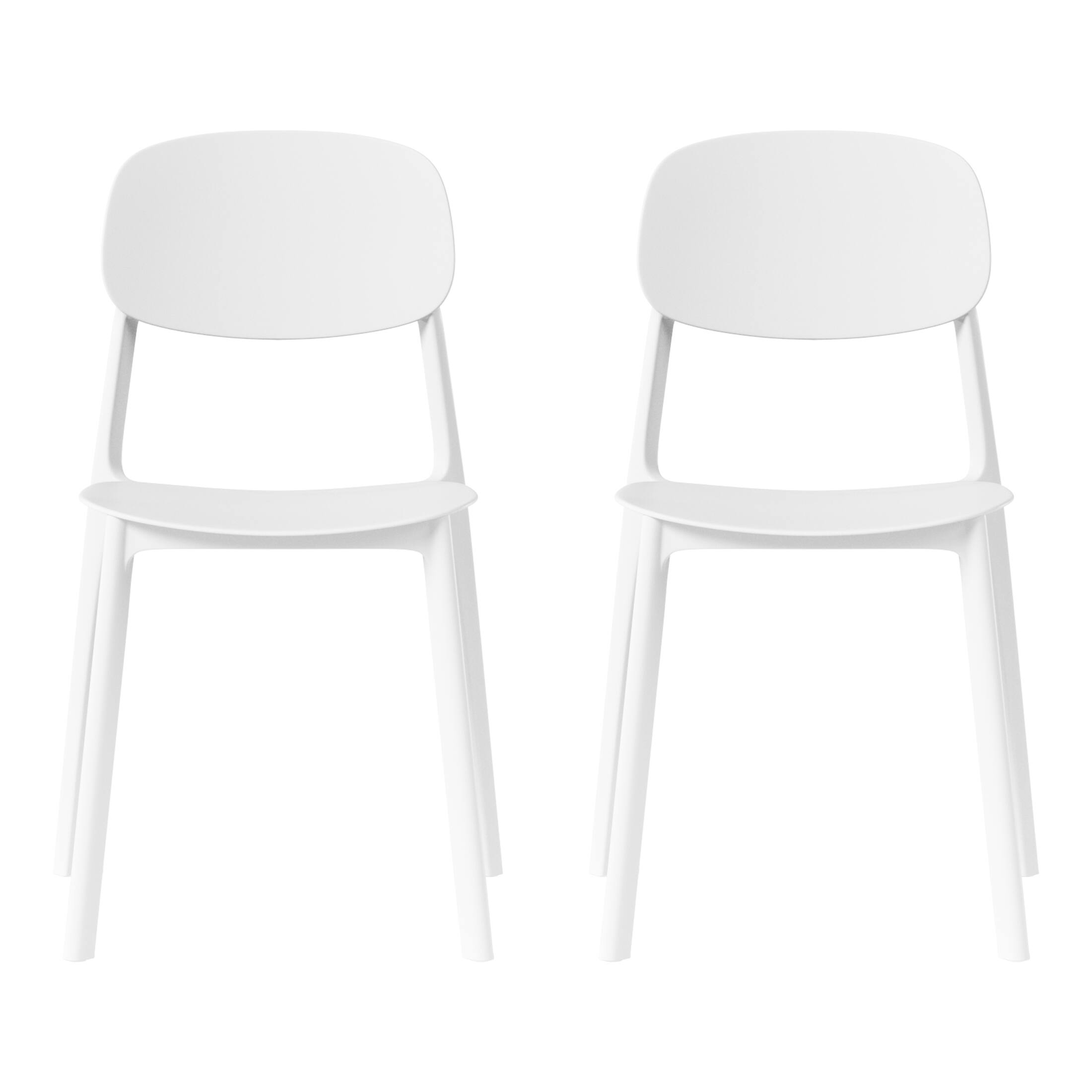 Front. WestinTrends - WestinTrends Playa Modern Stackable Polypropylene Plastic Patio Dining Chair (Set of 2) - White.