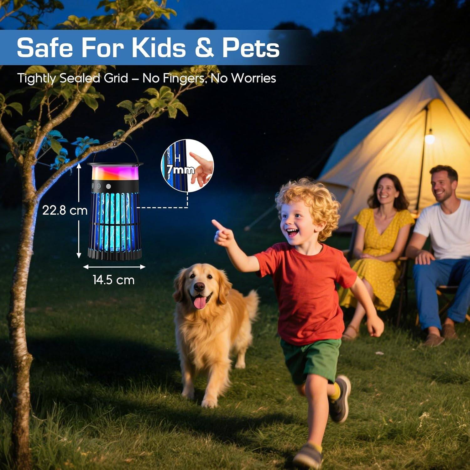 Safe For Kids & Pets  
Tightly Sealed Grid - No Fingers. No Worries  
H 7mm  
22.8 cm  
14.5 cm