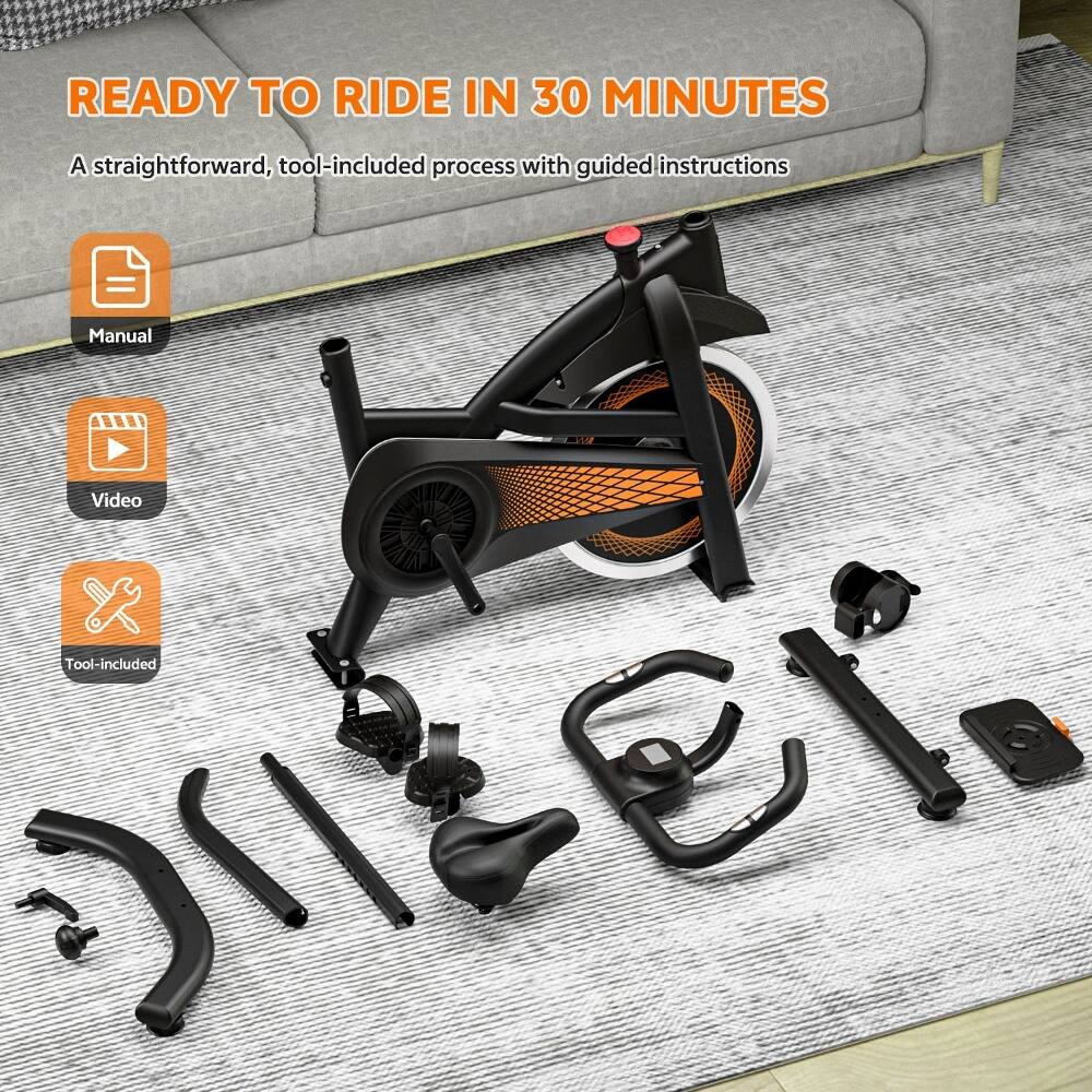 READY TO RIDE IN 30 MINUTES  
A straightforward, tool-included process with guided instructions  
Manual  
Video  
Tool-included