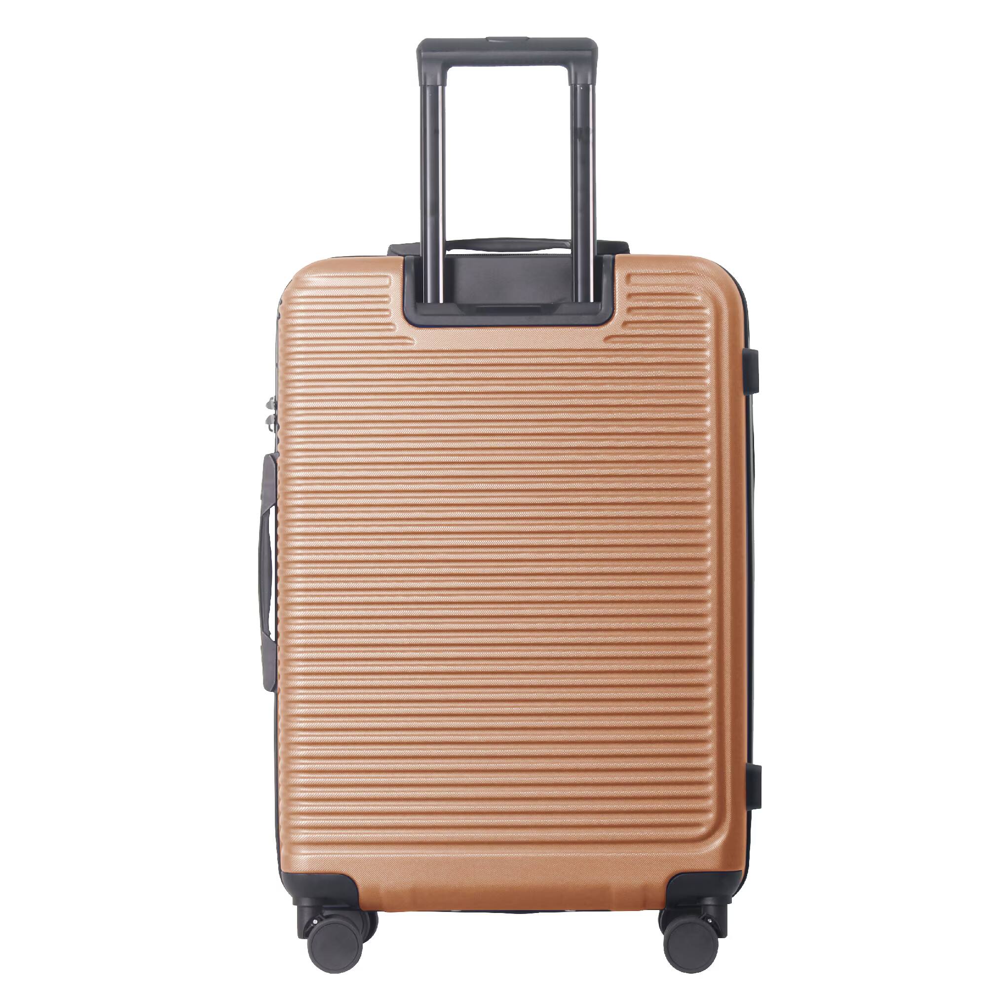 Alt View 8. Bestier - 3-Piece ABS Hardshell Luggage Set (20”/24”/28”) with Spinner Wheels, TSA Lock & Lightweight Design - Champagne.
