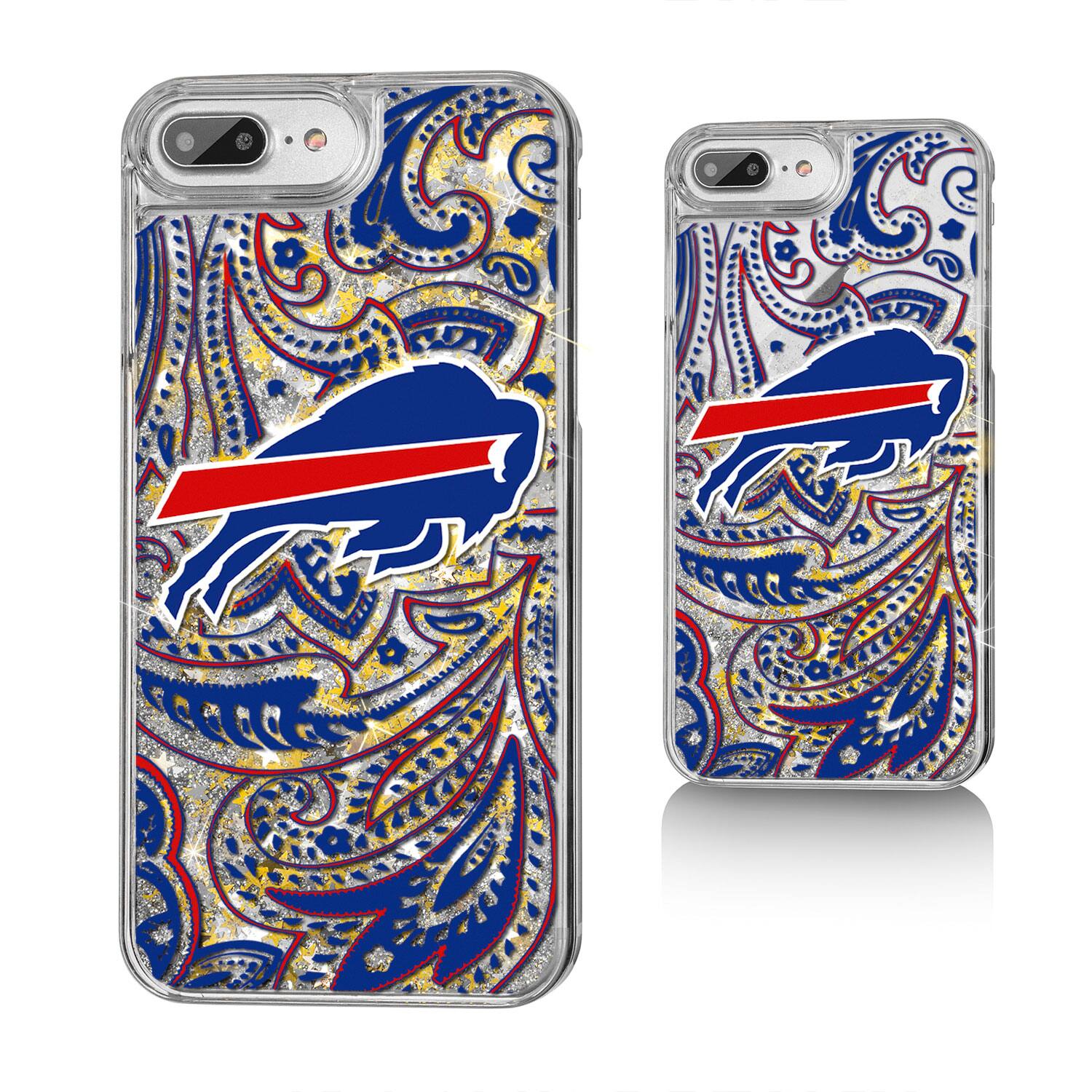 Alt View 3. Keyscaper - Buffalo Bills iPhone Paisley Design Glitter Case - 15 Pro Max - Multicolor.