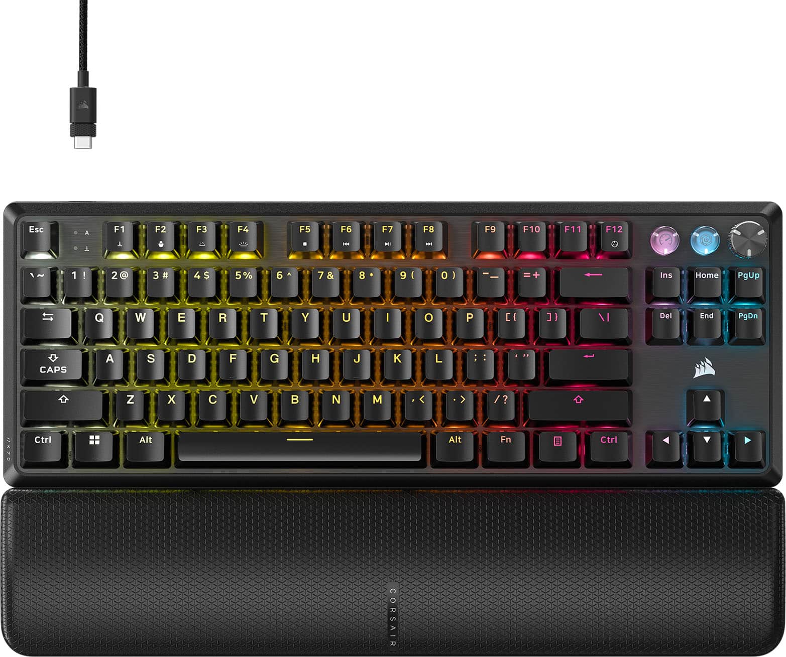 CORSAIR - K70 PRO TKL Wired Hall Effect Programmable Gaming Keyboard with Rapid Trigger - Black - Front_Zoom