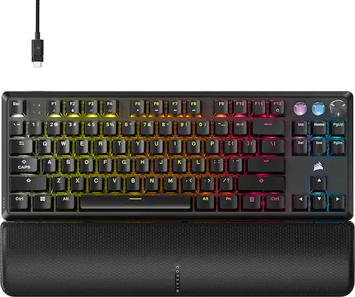 Esc + A F1 F2 F3 F4 F5 F6 F7 F8 F9 F10 F11 F12 1:2 2@ 3 # 4 $ 5% 6 . 7 & 8 9 I 0 ) - + Ins Home PgUp Q W E R T Y U I o P [ J) VI Del End PgDn CAPS A S D F G H J K L : : .. Z x C V B N M /? ? Ctrl Alt Fn Ctrl CORSAIR