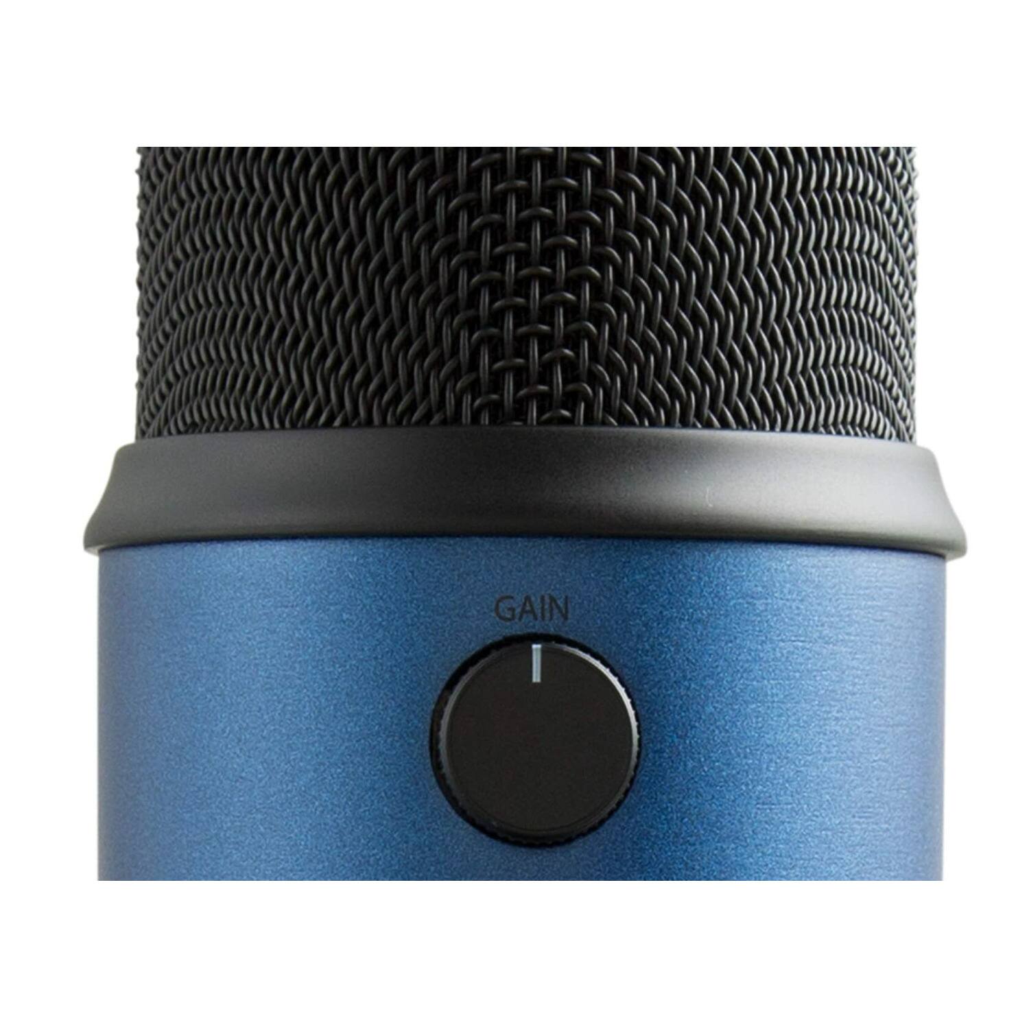 Left. Blue Microphones - Blue Microphones Yeti USB Microphone (Midnight Blue) with Pop Filter Bundle.