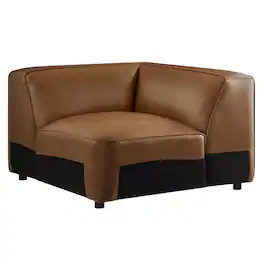 Auren Upholstered Vegan Leather Modular Corner Chair by Modway - Coffee