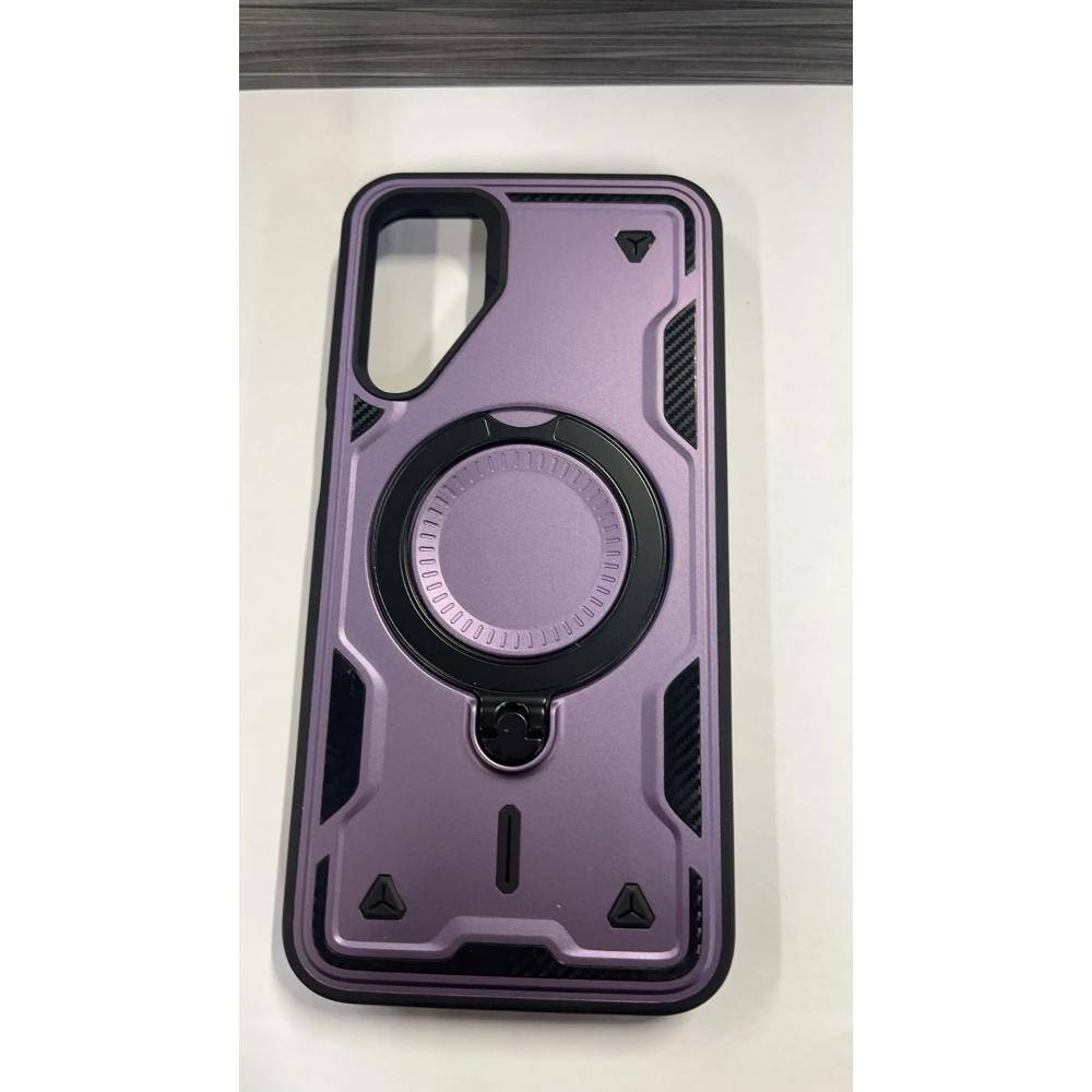 Angle. Reiko - 360 Degree Rotating Magnetic Versatile Stand Purple Compatible With Samsung Galaxy A15 5G - Purple.