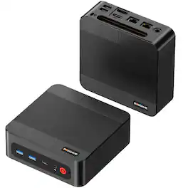 BOSGAME - P3 Pro Mini PC, AMD Ryzen 9 7940HS, 16GB DDR5 RAM, 1TB NVMe SSD Storage - Black