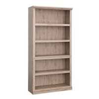 Sauder - 5-Shelf Display Bookcase w/ 3 adjustable Shelves - Laurel Oak - Front_Zoom