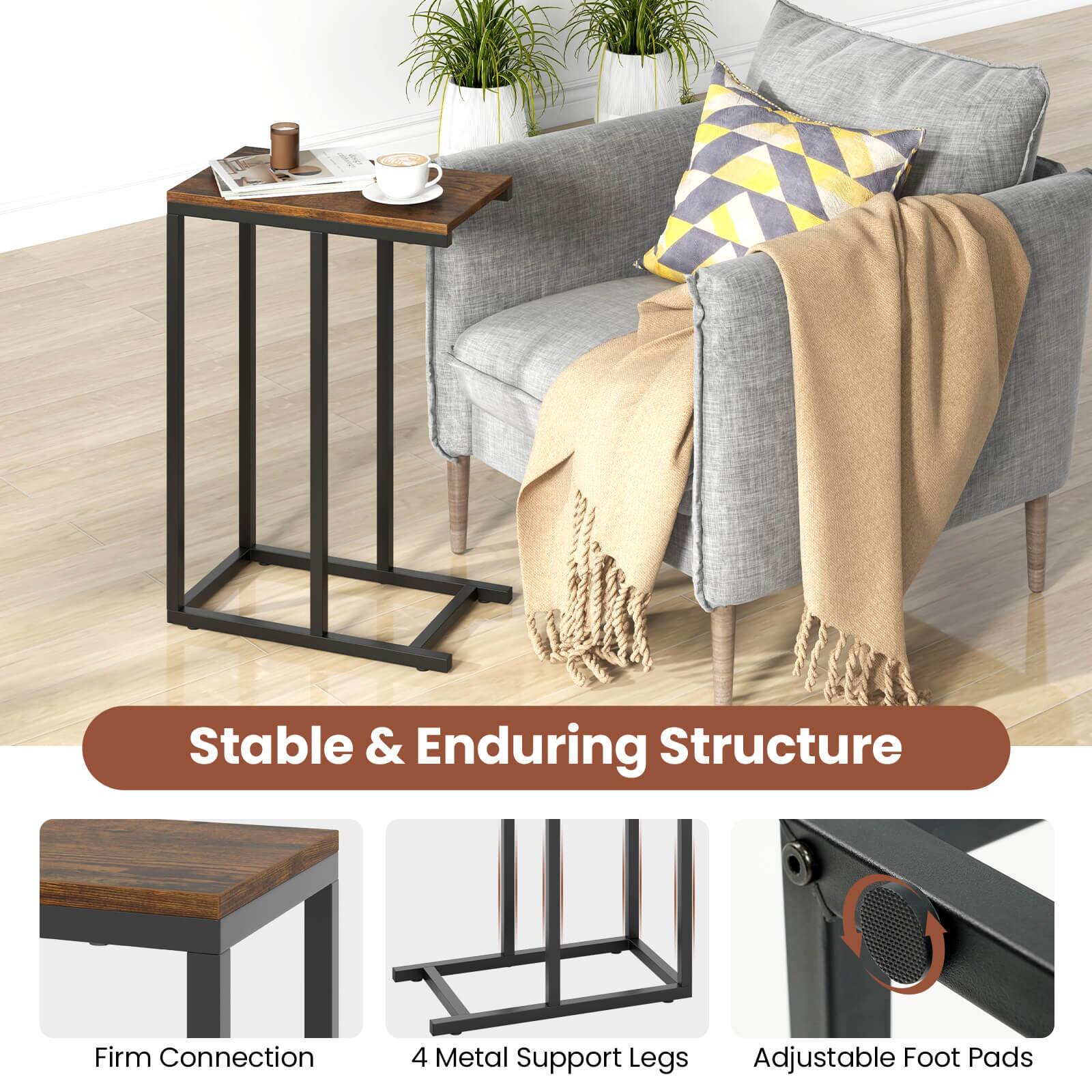 Stable & Enduring Structure: Firm Connection, 4 Metal Support Legs, Adjustable Foot Pads.