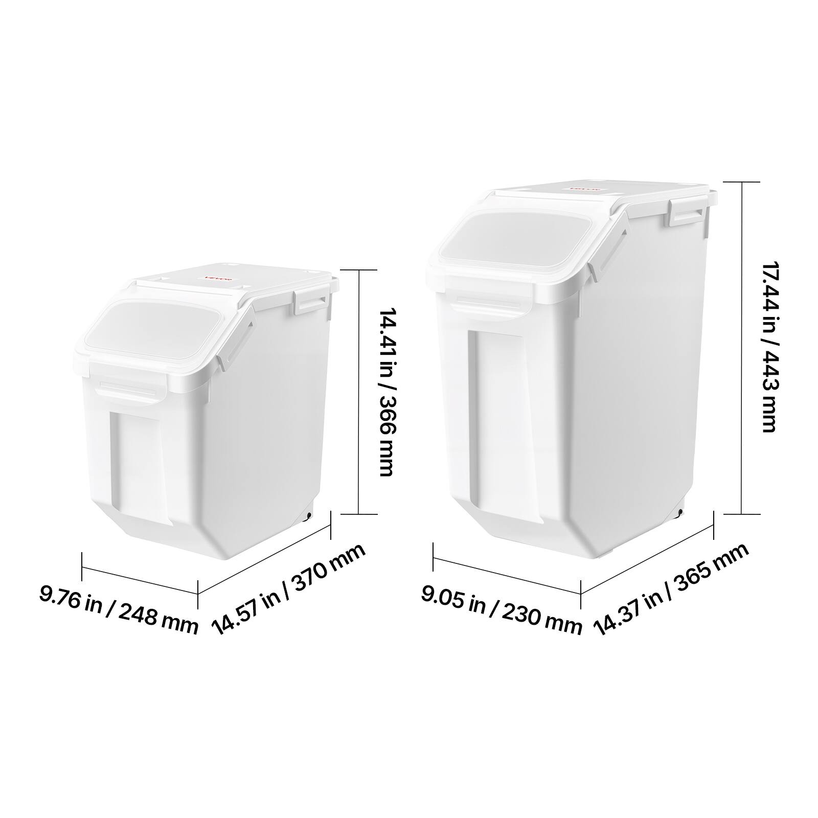 DELICE  
14.41 in / 366 mm  
370 mm  
9.76 in / 248 mm  
14.57 in  

17.44 in / 443 mm  
365 mm  
9.05 in / 230 mm  
14.37 in