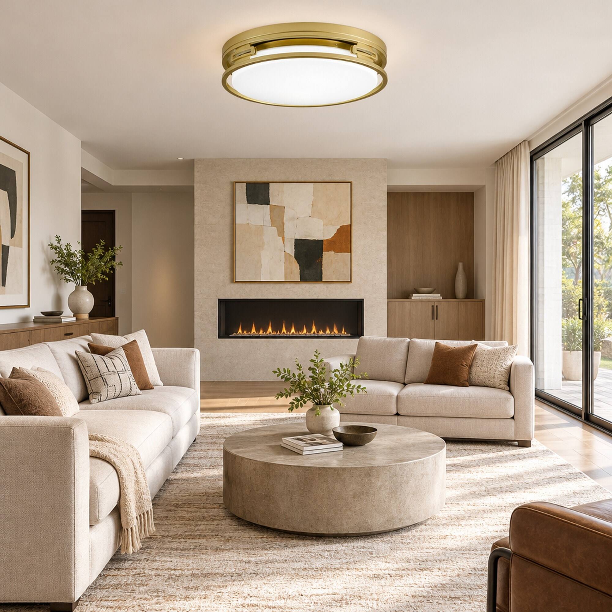 RYHNUYNE 12 Flush Mount Ceiling Light, Double Ring LED, 3 Color ...