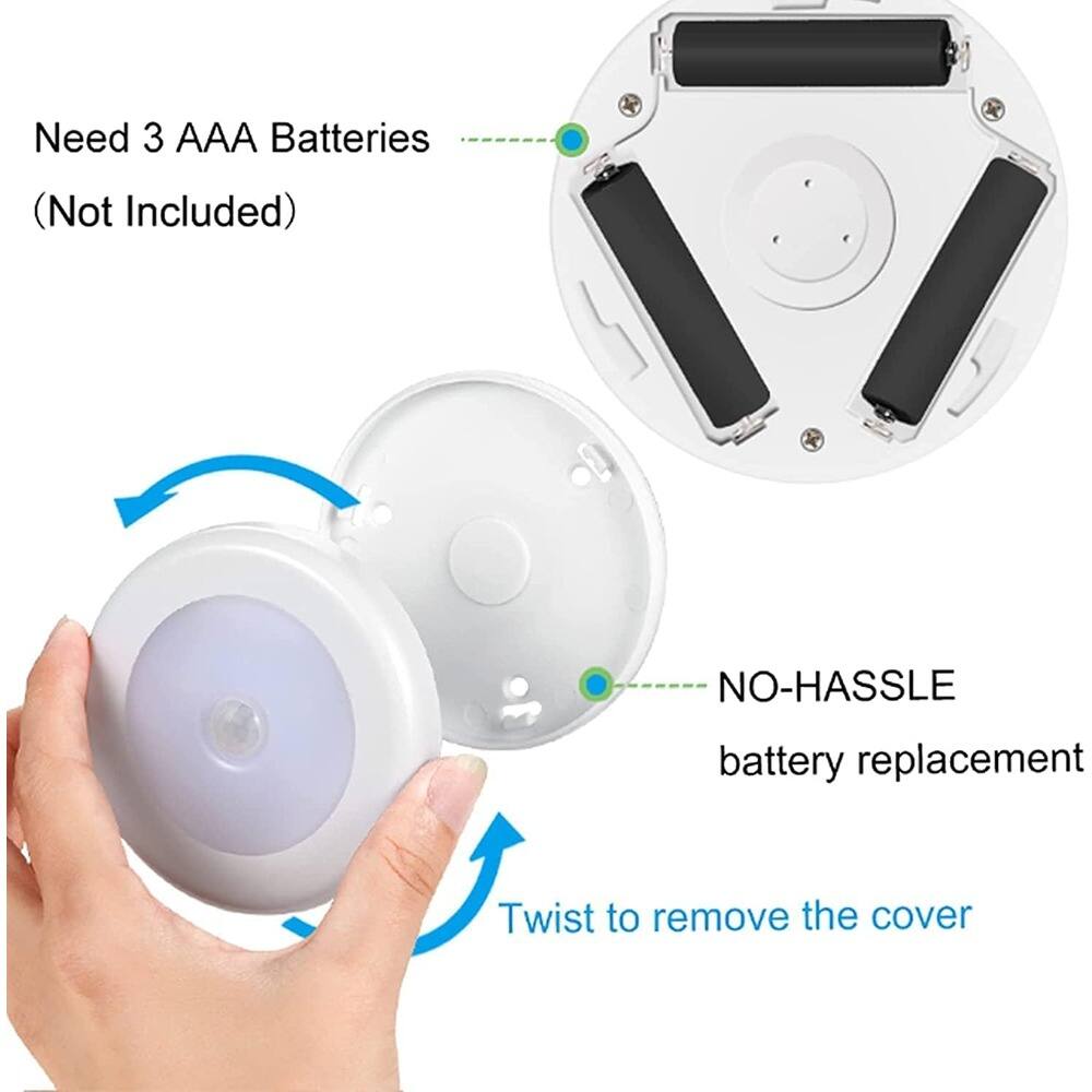 Need 3 AAA Batteries (Not Included)

NO-HASSLE battery replacement

Twist to remove the cover