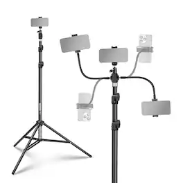 Neewer - Basics Tripod Stand, Dual Flexible Arms, Aluminum - Black
