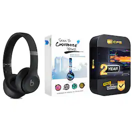 Beats - Solo 4 Bluetooth Wireless On-Ear Headphones with MightySkins Protective Skins and 2 Year Extended Warranty Bundle - Matte Black