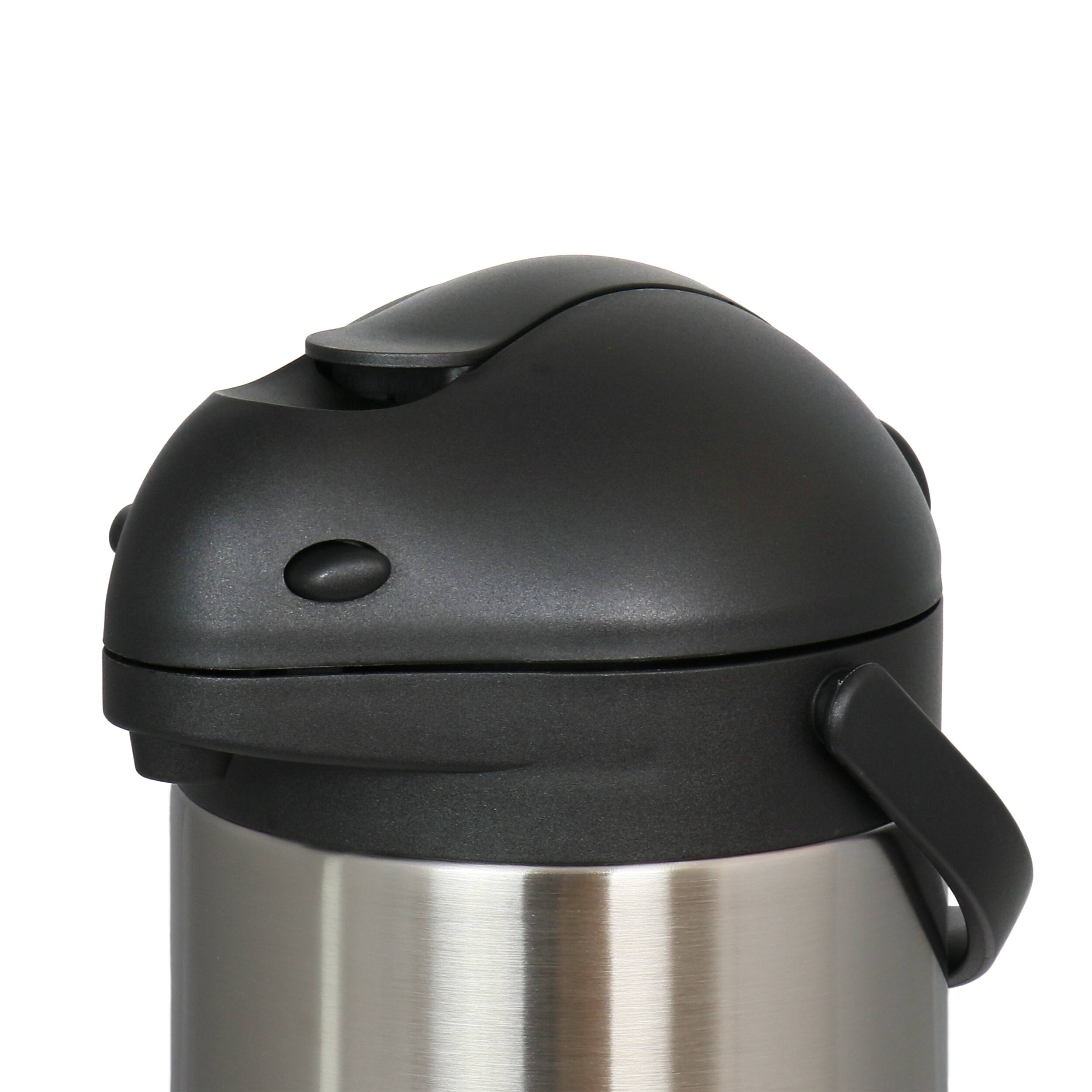 Alt View 5. MegaChef - MegaChef 5.3 Quart Stainless Steel Vacuum Body Pump Cap Air Pot - Silver.