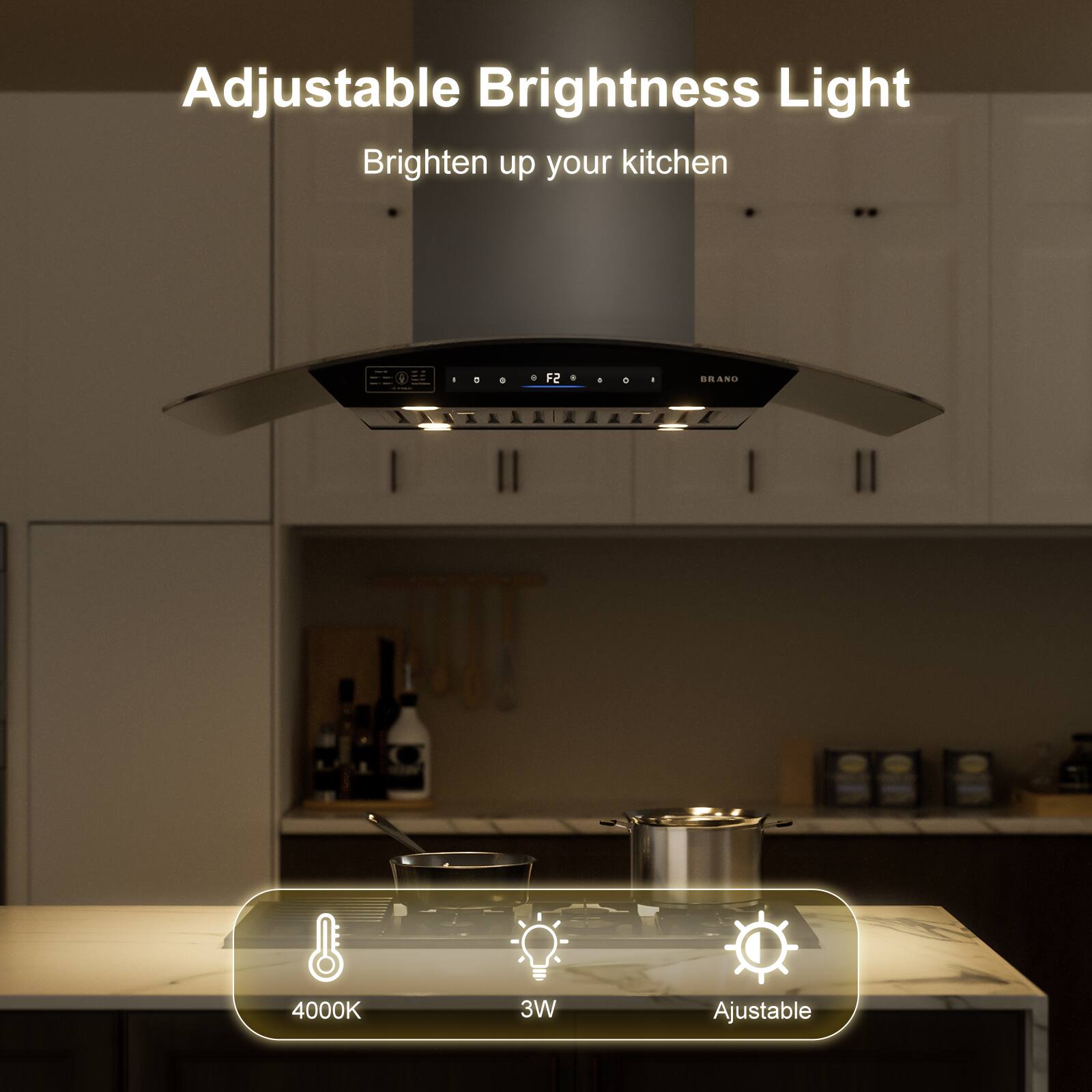 Adjustable Brightness Light  
Brighten up your kitchen  

4000K  
3W  
Ajustable