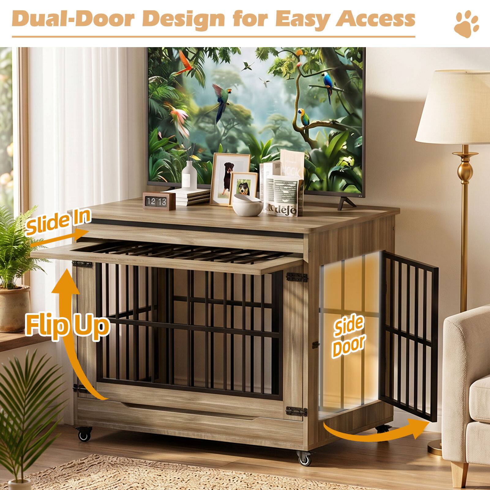 Dual-Door Design for Easy Access

Slide In

Flip Up

Side Door