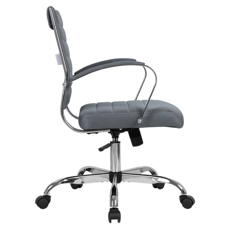 Alt View 4. LeisureMod - Benmar Modern Mesh Office Chair with Adjustable Height, Lumbar Support & 360° Swivel - Grey.