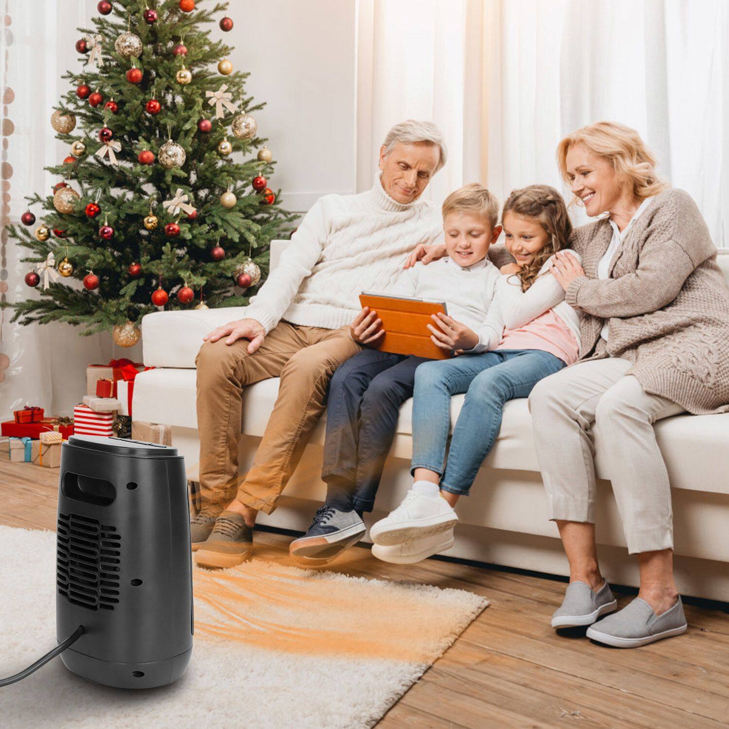 Front. Akoasm - 1500W Oscillating Ceramic Heater - Portable Space Heater with Tip-Over & Overheat Protection for Rooms up to 323 Sq Ft.