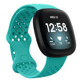 StrapsCo - Endurance Band Silicone Rubber Watch Strap For Fitbit Versa 4 (Short-Medium) - Teal