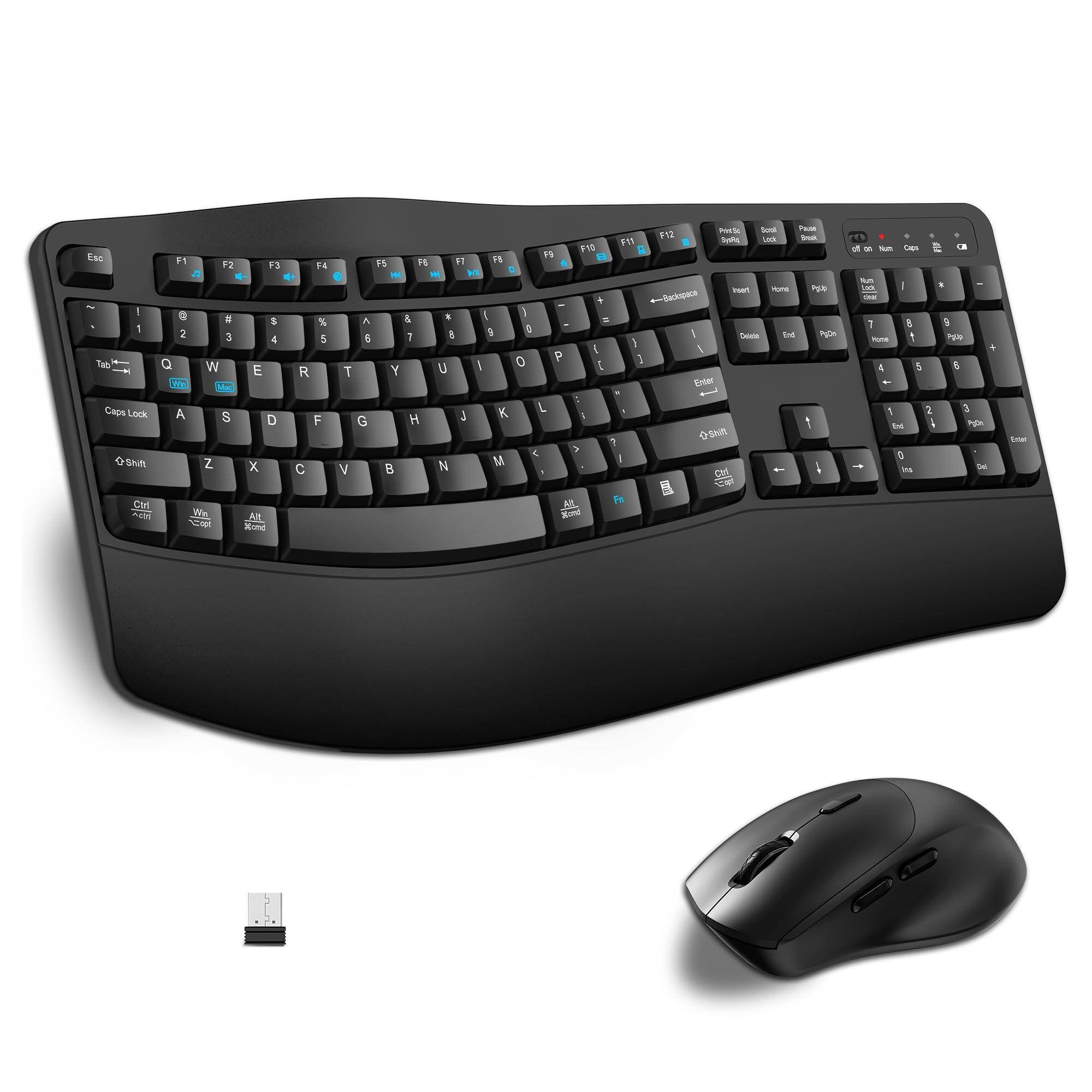 Earthley Blooms - Wireless And Mouse Combo Full Size Wave Keys With Wrist Rest For Typing 3 Dpi Adjustable Silent - Default
