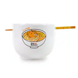 Silver Buffalo - Sanrio Gudetama x Top Ramen "Dream Come True" Ramen Bowl and Chopstick Set - Yellow