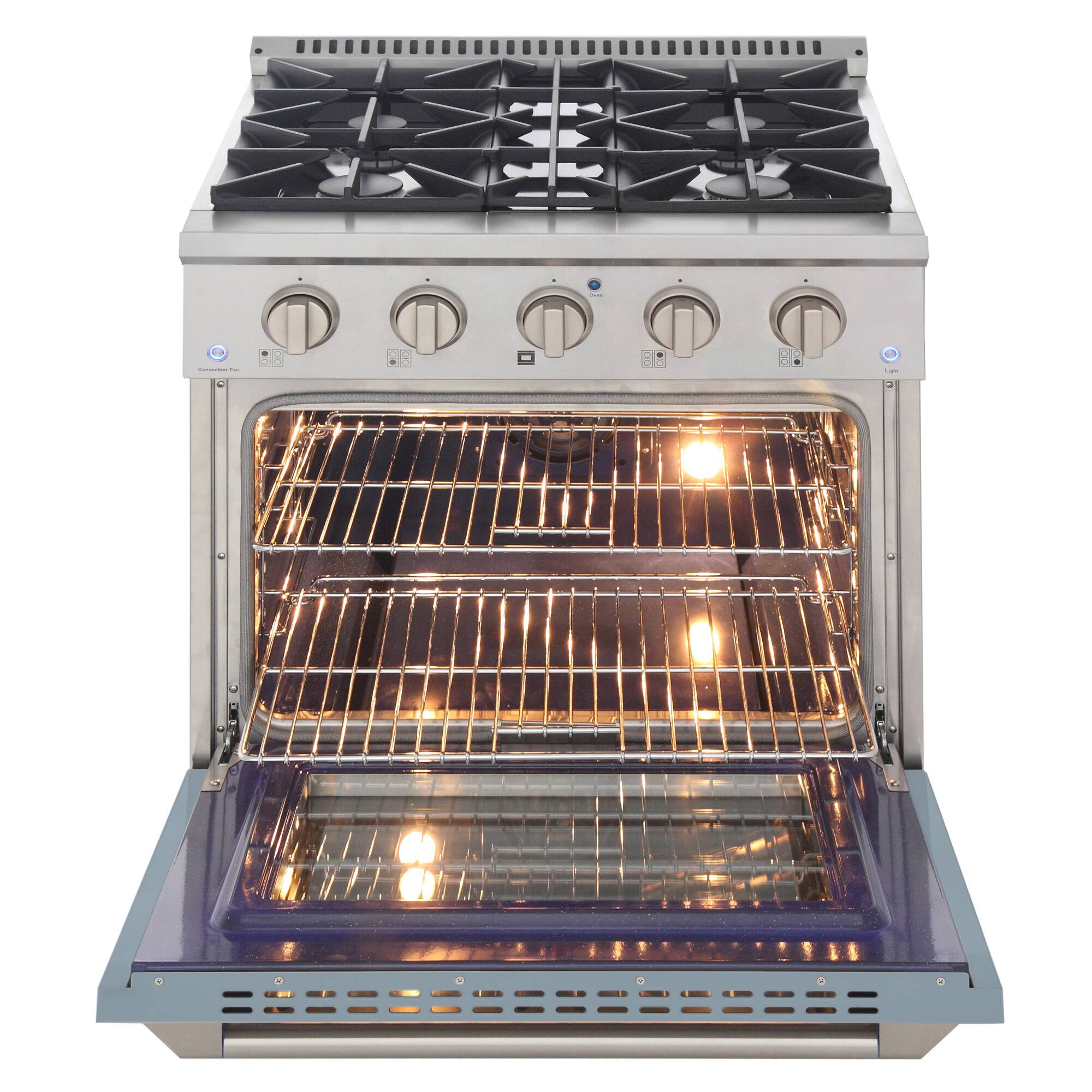 Alt View 1. Kucht - 30 in. 4.2 cu. ft. Natural Gas Range with Sealed Burners and Convection Oven in Light Blue - Light Blue.