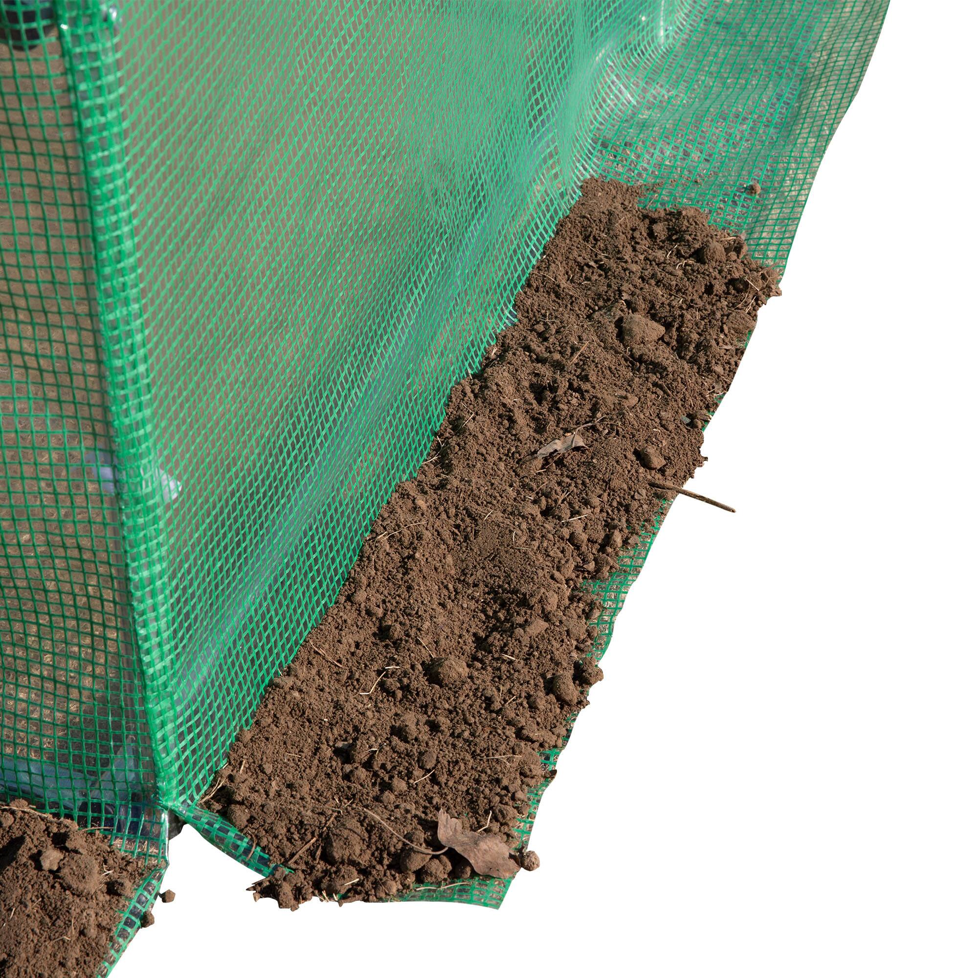 Alt View 8. Outsunny - 10' x 10' x 6.5' Walk-in Tunnel Hoop Greenhouse, Green House for Outside with PE Cover, Steel Frame - Green.