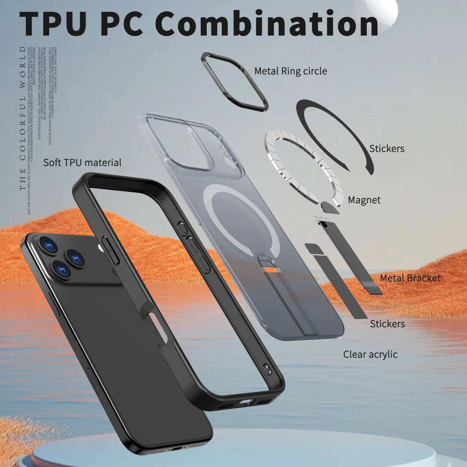 Dteck Magnetic Case for Apple iPhone 17 Pro Max with Metal Kickstand ...