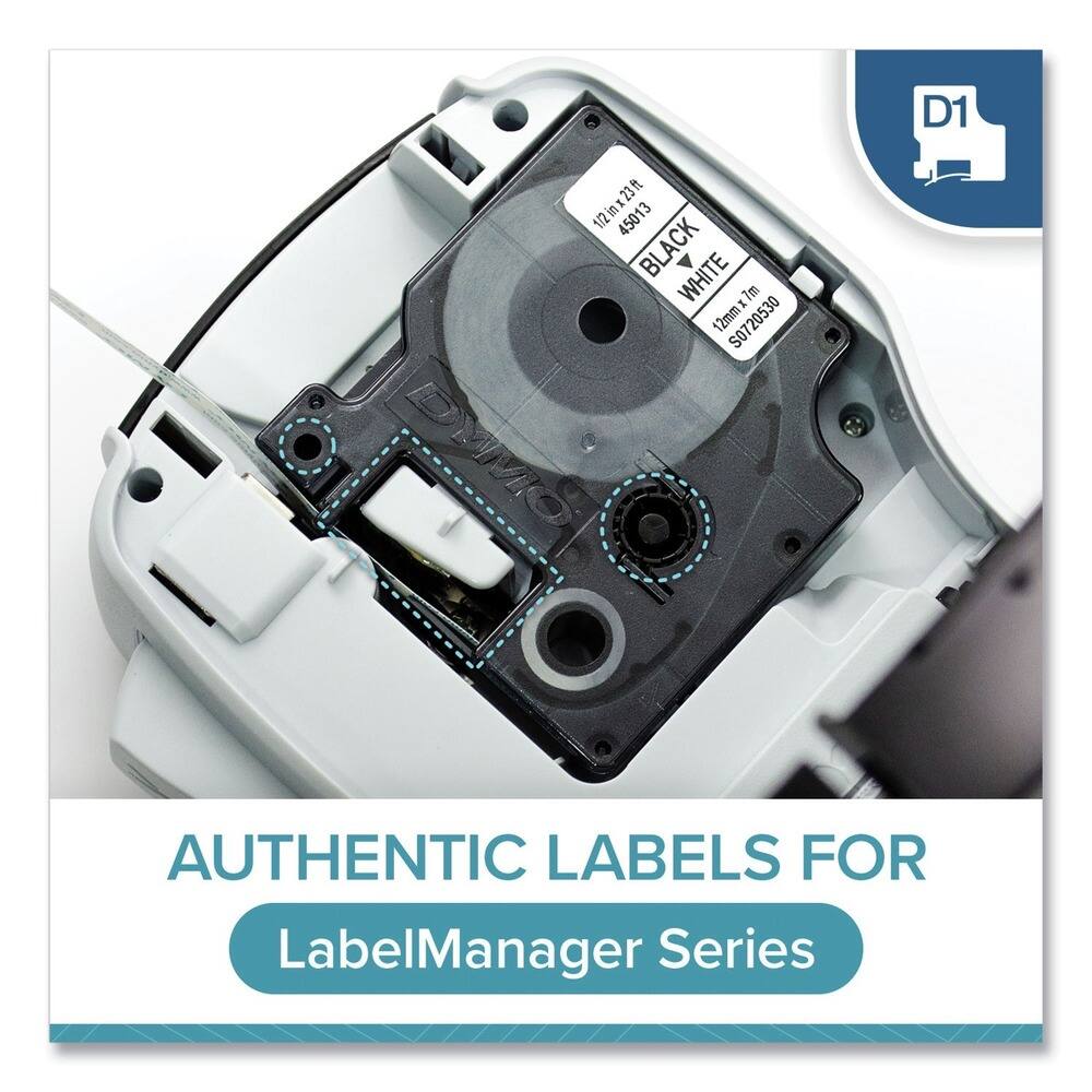 D1 23t 1/2inx 23ft 45013 BLACK WHITE Im - ImmS S0720530 DMMO AUTHENTIC LABELS FOR LabelManager Series

AUTHENTIC LABELS FOR LabelManager Series