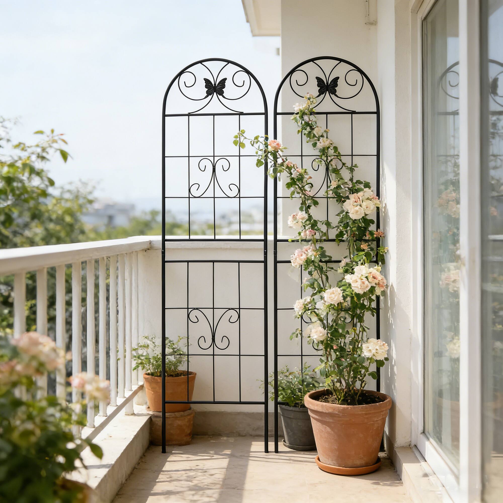 Loheer - 2 Pack Rustproof Metal Garden Trellis 5.9 ft x 1.6 ft for Climbing Plants - Black price history on PriceWatchPro