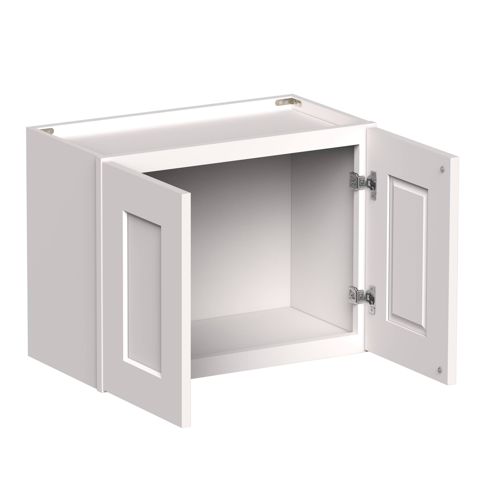 Angle. Boyel Living - 24-in W x 18-in H x 12-in D Shaker RTA Kitchen Wall Cabinet with Soft-Close - White Shaker.