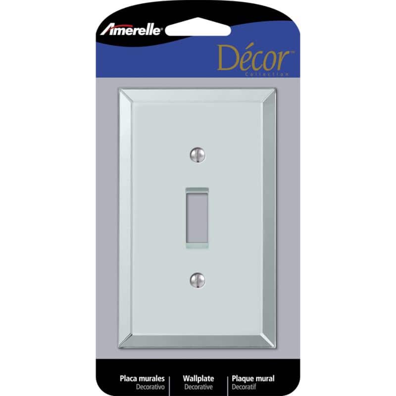 AMERELLE - Mirror 1 gang Acrylic Toggle Wall Plate 1 pk - Clear