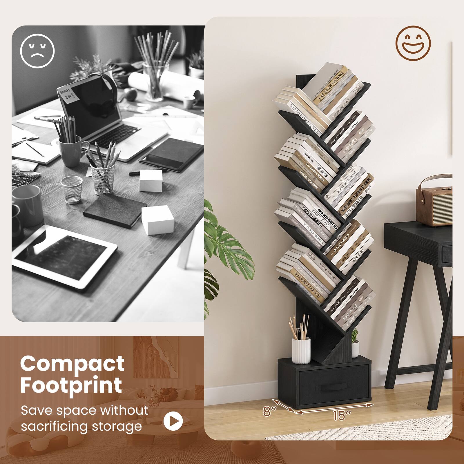 PONDH! 230g
ECHORY 100% THE state - - 33 INESSINGS CAMER PUBLINE SHASION that's Masuecia) LIKUS SUBTOTALE

Compact Footprint
Save space without sacrificing storage
15"