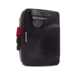 Emerson - Portable Cassette Player & Recorder with AM/FM Radio - Black