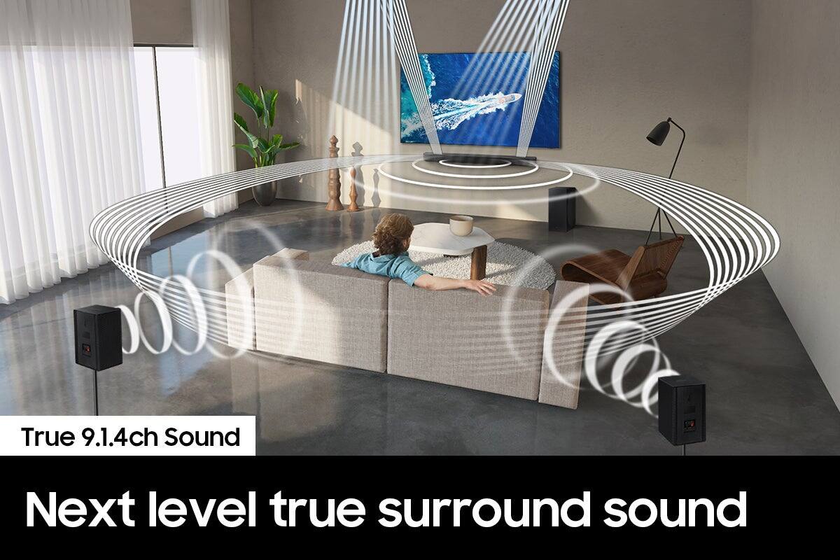 Alt View 15. Samsung - HW-Q930B/ZA 9.1.4ch Soundbar with Wireless Dolby Atmos / DTS:X and Rear Speakers - Black.