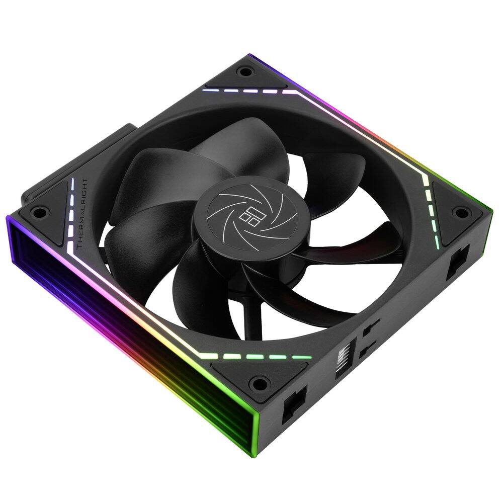 Back. Thermalright - TL-M12QR *3 120mm Reverse ARGB PC Fans, Daisy-Chain Connection Silent Computer Case Fan with Infinite Mirrors - Black.